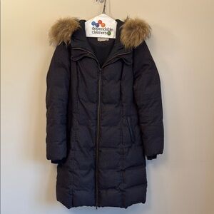 Soia & Kyo Black Puffer Coat with Detachable Fur Hood